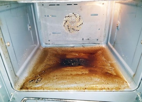 before oven cleaning